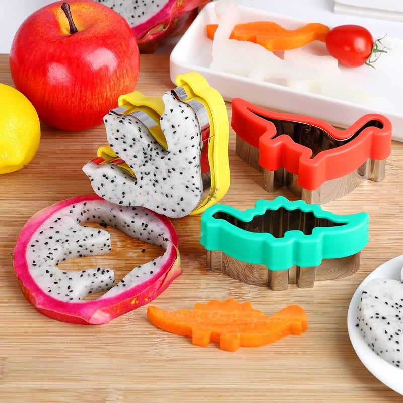 12-piece set Dinosaur Cookie Cutter Set - Stainless Steel Sandwich & Veggie Shapes, Bento Box Food Decor Tools - Image 4