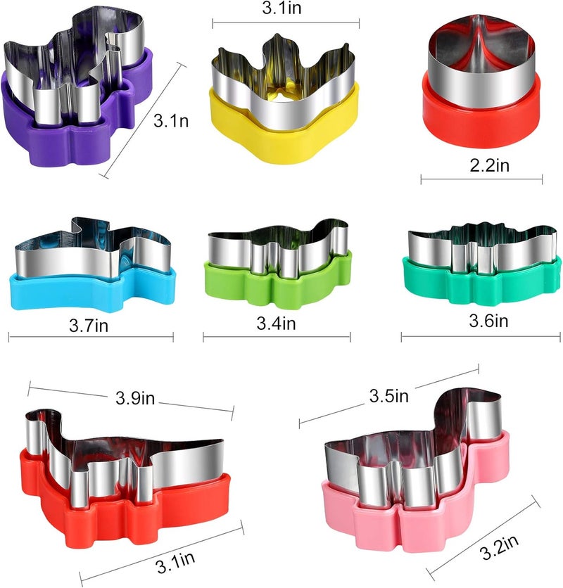 12-piece set Dinosaur Cookie Cutter Set - Stainless Steel Sandwich & Veggie Shapes, Bento Box Food Decor Tools - Image 2