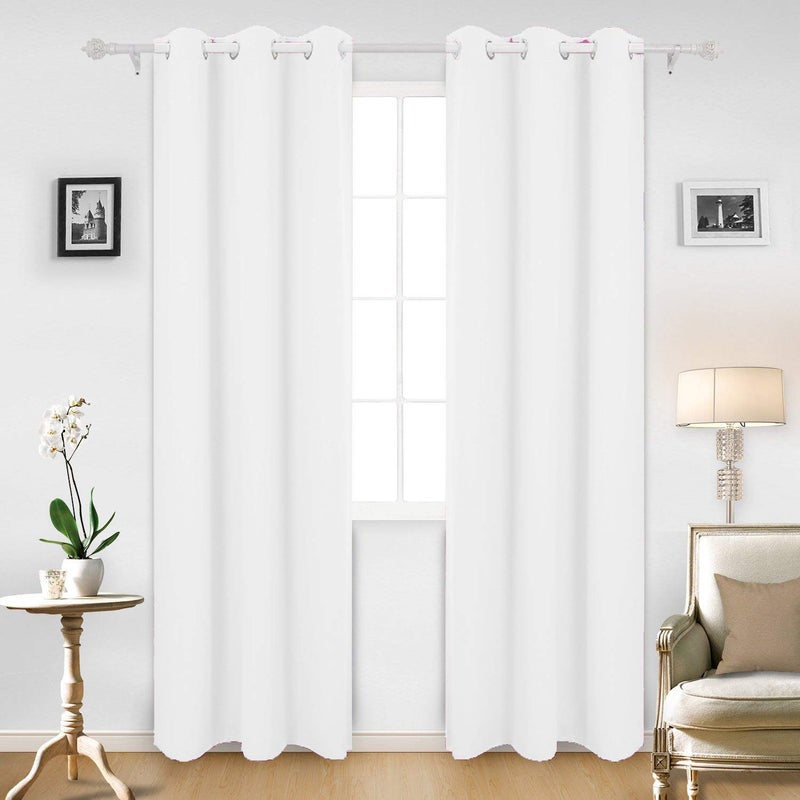 JVIN FAB Very Elegant Back Panel Blackout Eyelet Set of 2 Pcs Door Curtains Living RoomHotelRestaurantHomeResortOffice 7 Feet White - Image 1