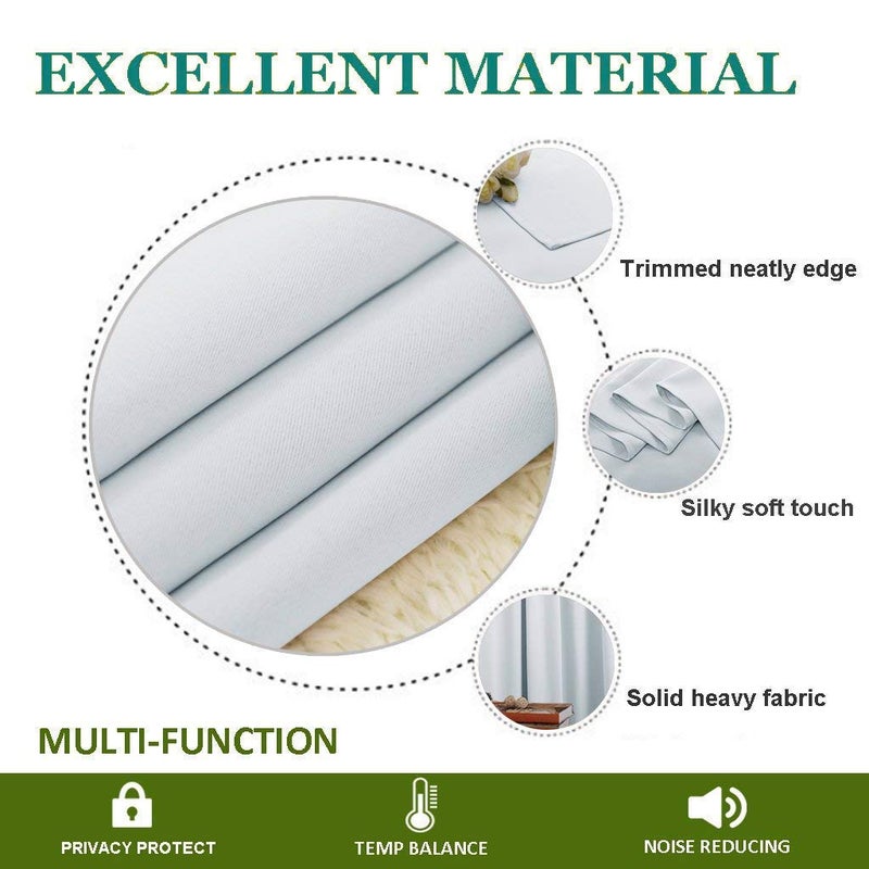 JVIN FAB Very Elegant Back Panel Blackout Eyelet Set of 2 Pcs Door Curtains Living RoomHotelRestaurantHomeResortOffice 7 Feet White - Image 4