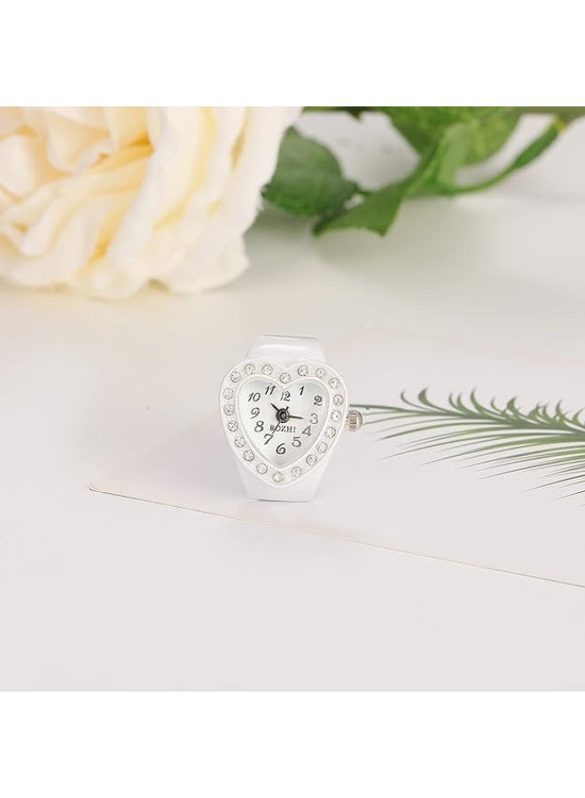 JewelryWe Men Women Finger Watch Round Analog Easy Read Quartz Finger Rings Watches, Adjustable Size Clock Ring - Image 3