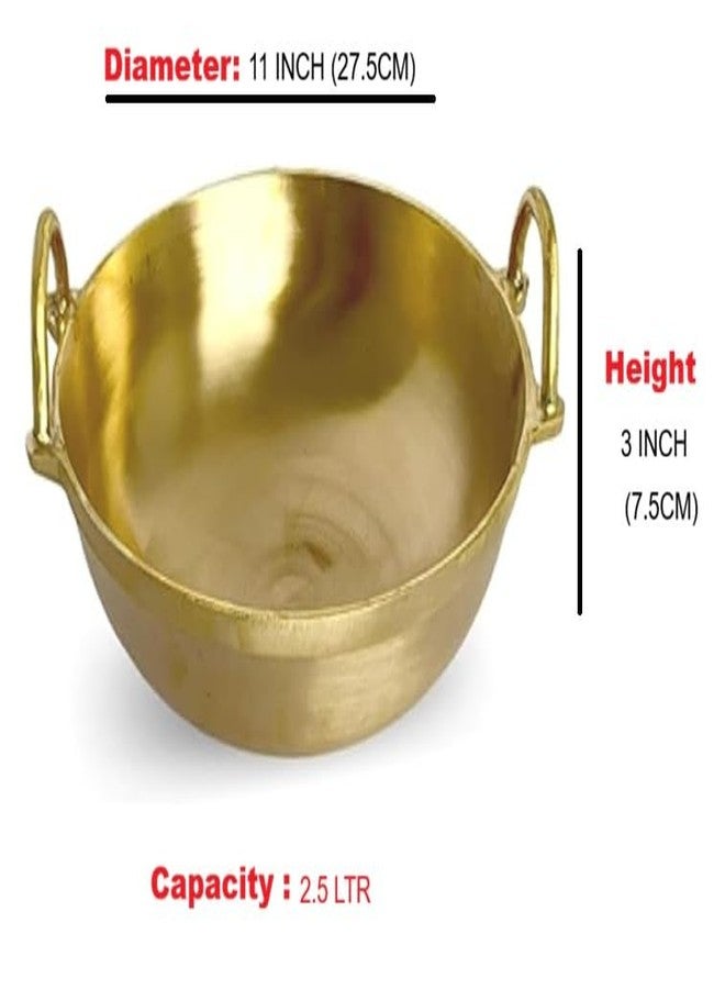 Best Baking Utensils Brass Cheenichatty Brass Kadai Bronze Kadai for Cooking 2.5 Litre - Image 2