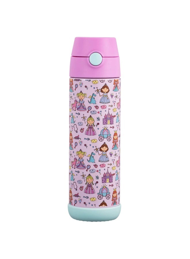 Snug Insulated Kids Water Bottle with Straw & Spout – Double-Wall Stainless Steel, Leakproof, Easy-Flip Lid – For School, Travel, Toddlers & Big Kids - Princess, 17oz - Image 2