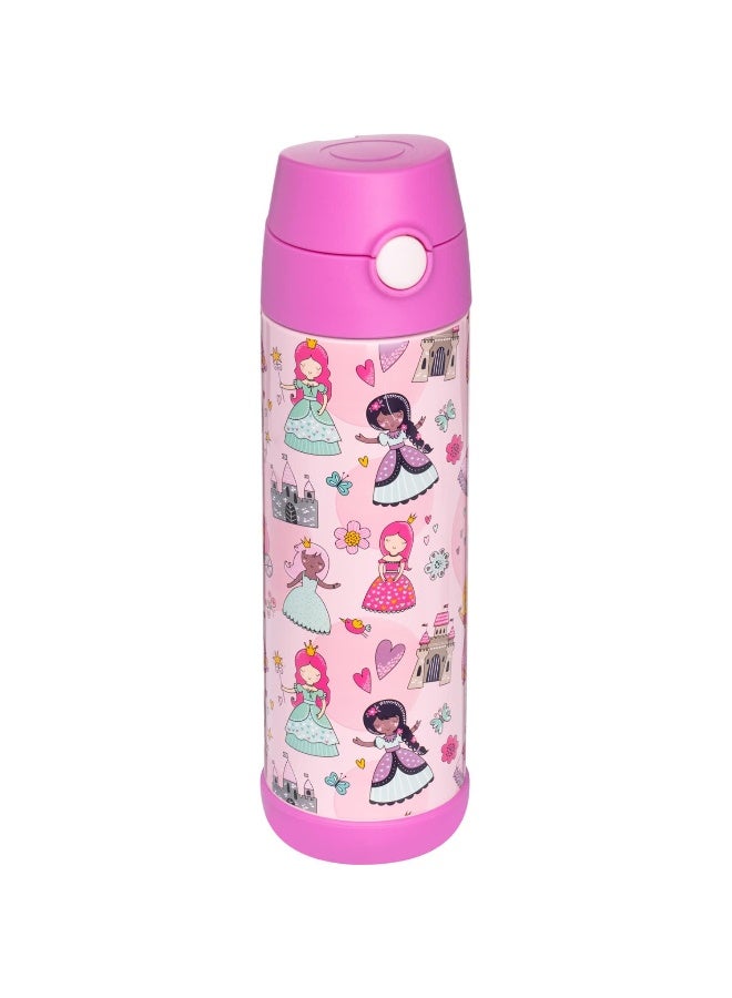 Snug Insulated Kids Water Bottle with Straw & Spout – Double-Wall Stainless Steel, Leakproof, Easy-Flip Lid – For School, Travel, Toddlers & Big Kids - Princess, 17oz - Image 4