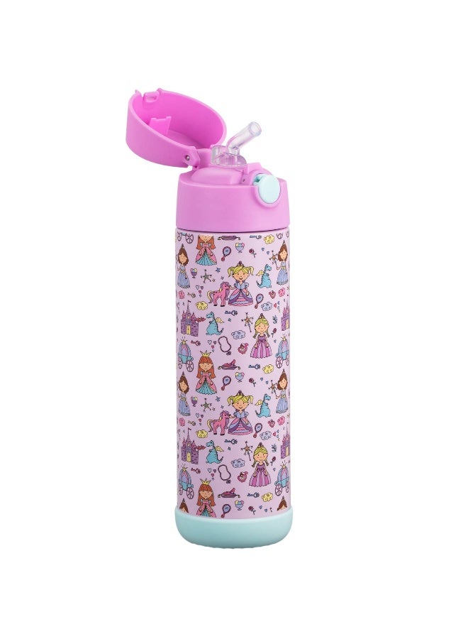 Snug Insulated Kids Water Bottle with Straw & Spout – Double-Wall Stainless Steel, Leakproof, Easy-Flip Lid – For School, Travel, Toddlers & Big Kids - Princess, 17oz - Image 5
