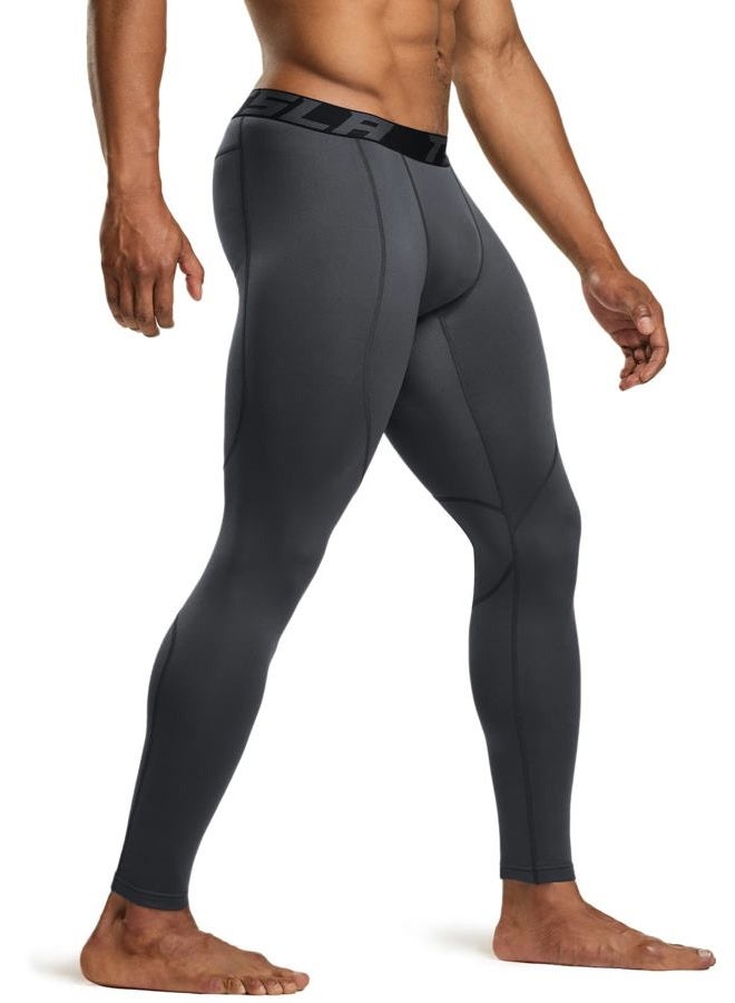TSLA 1 or 2 Pack Men's Thermal Compression Pants, Athletic Sports Leggings & Running Tights, Wintergear Base Layer Bottoms - Image 3