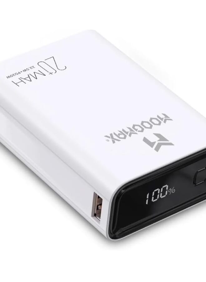 MOOG MAX MINI POWER BANK WITH A CAPACITY OF 20000 MAH
EQUIPPED WITH A DIGITAL SCREEN AND TWO PD AND USB PORTS
WHITE COLOR - Image 1