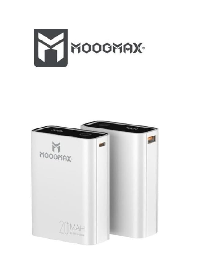MOOG MAX MINI POWER BANK WITH A CAPACITY OF 20000 MAH
EQUIPPED WITH A DIGITAL SCREEN AND TWO PD AND USB PORTS
WHITE COLOR - Image 2