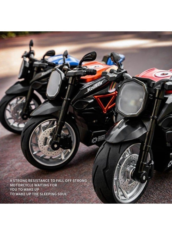 Dream Alloy Back Force Motorcycle Toy Car Children Simulation Motorcycle Model Boy Toy Car Wholesale-Color:Alloy Gusi Ta Tower Black [window Box With Sound And Light]  - Image 4