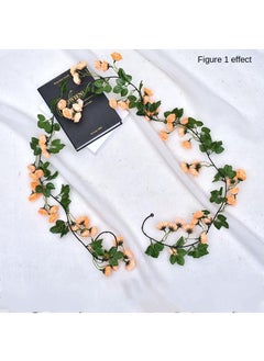 Generic 2-Pieces Artificial flower leaves vine rose rattan wall decoration plant Champagne  - Image 1