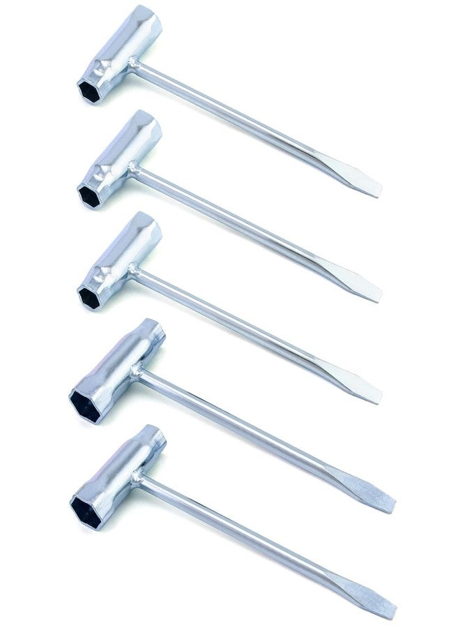 QWORK Combination Screwdriver & Wrench, 5-Pack 13 x 19mm Chainsaw Scrench T-Wrench Spanner Tool, for Saws Chains Nuts Spark Plug - Image 1