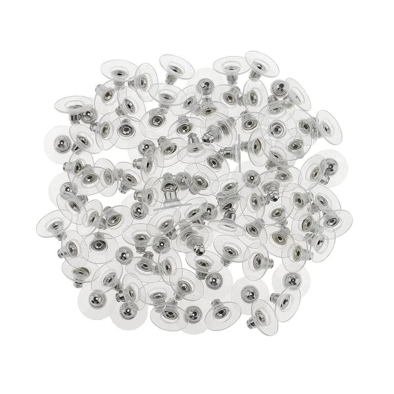 Excellentcrafts Earrings Back Stopper Earnuts Stud Silver Pack of 25Pcs