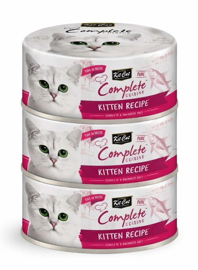 Kit Cat Complete Cuisine Wet Food for Kittens With Tuna in Broth 70g (3 cans) - Image 1