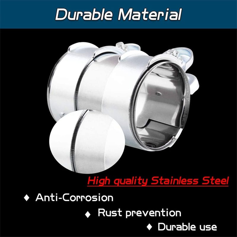 RULLINE Stainless Steel Exhaust Clamp for Muffler Downpipe Catback Pipe Connector - 2 Inch - Image 4