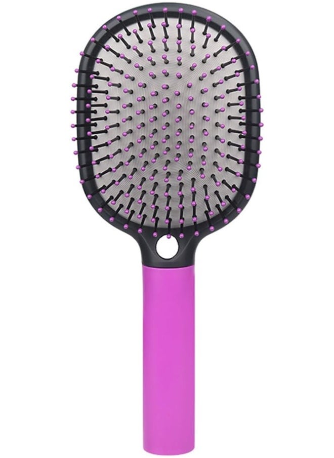 ECVV Detangler Hairbrush Massage Scalp Detangling Hair Brush Soft Bristles with Cushion Base For All Hair Types For Women/Men, Wet/Dry Hair, Rose Red  - Image 1