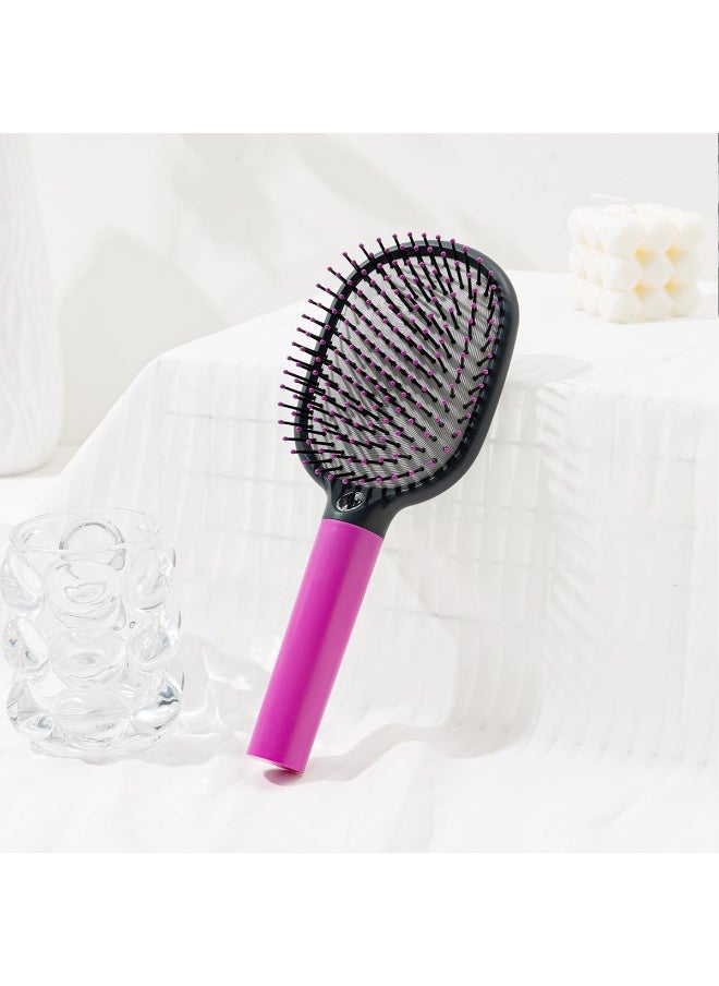ECVV Detangler Hairbrush Massage Scalp Detangling Hair Brush Soft Bristles with Cushion Base For All Hair Types For Women/Men, Wet/Dry Hair, Rose Red  - Image 4