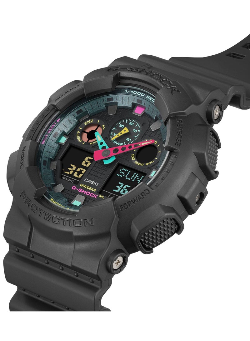G-Shock GA100MF-1A  Analog-Digital Multi-Color Black Resin Watch - Image 2