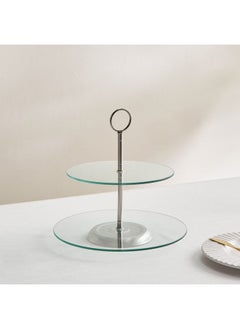 Home Box Coral 2-Tier Glass Cake Stand 20 x 25.3 x 25 cm  - Image 2