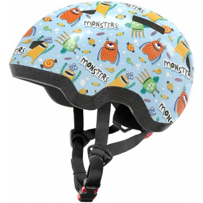 Youth bike helmet for kids 1-3 years old: lightweight ABS shell, matte black finish, adjustable fit system, certified safety breathable comfort for cycling, skateboarding, rollerblading, scooting, balance biking - Image 1