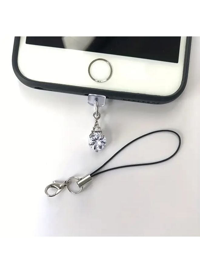 غطاء غبار هاتف زركونيا الأنيق مع سلسلة مفاتيح لآيفون 6 و14 برو ماكس - Image 1