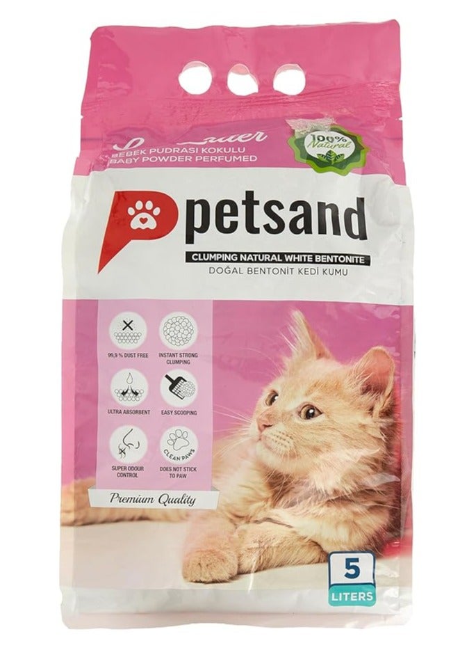 Petsand Clumping Cat Litter - Baby powder 5 L