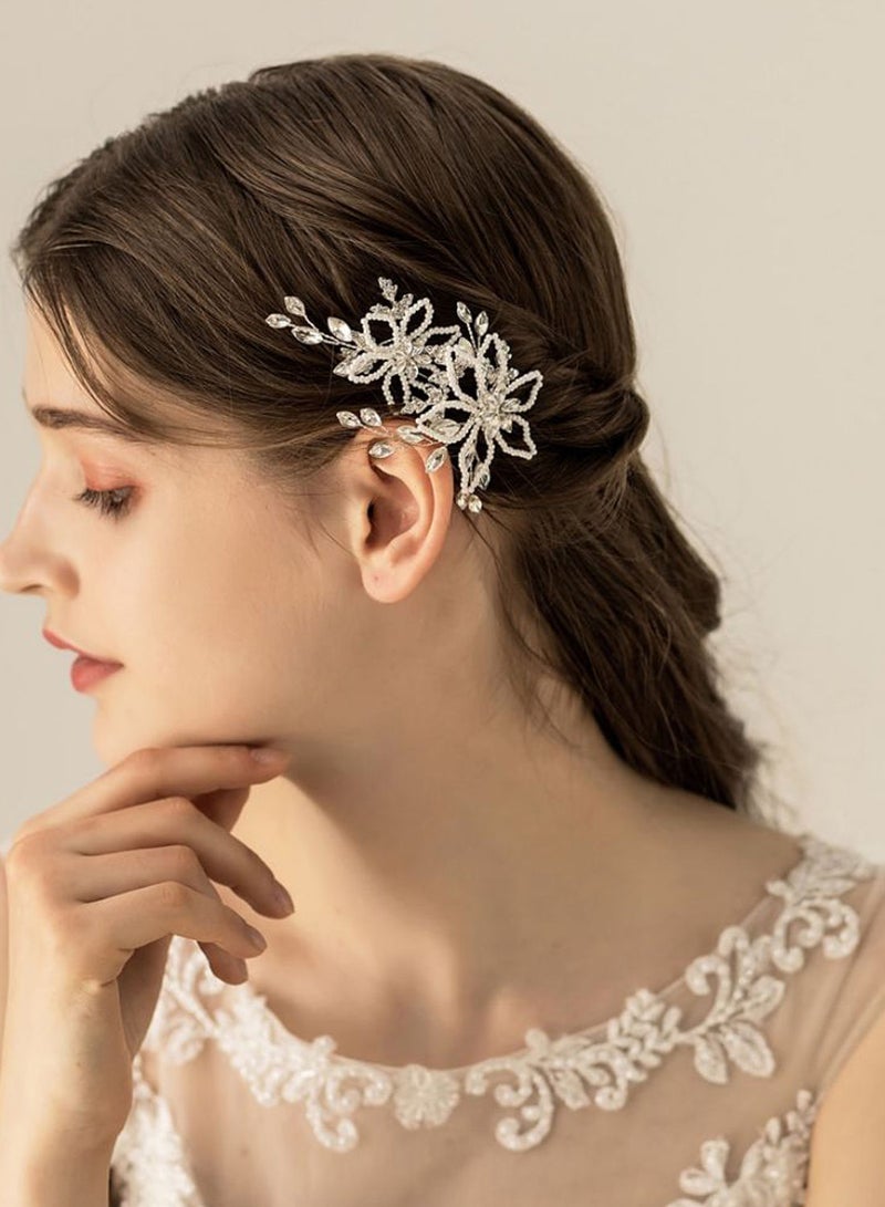 NIBEMINENT 2-Piece Wedding Dress Hairpin Set Silver/White One size - Image 2