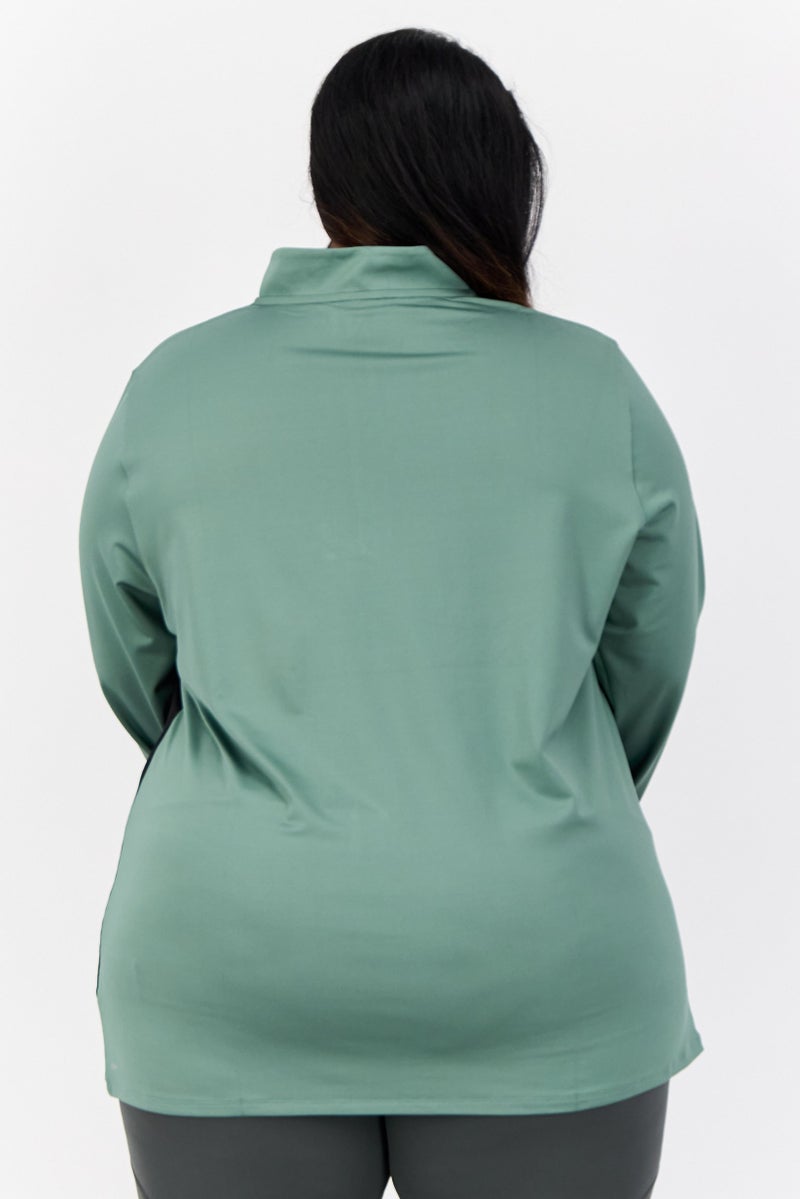 PUMA Women Sportswear Fit Training Quarter Zip Sweatshirts, Eucalyptus - Image 3