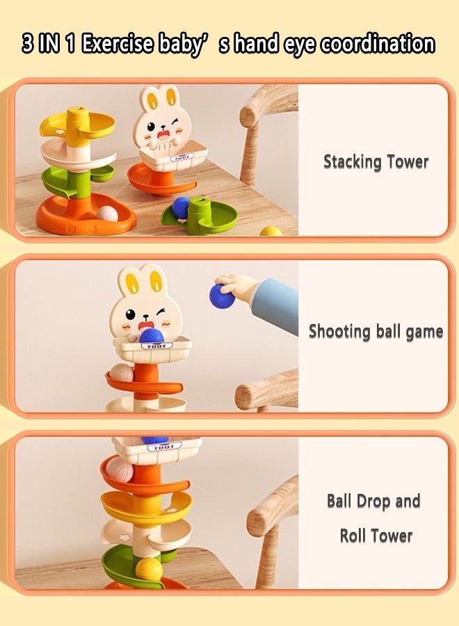 Montessori Baby Ball Drop & Stacking Tower | Educational Learning Toys for 1 2 3 Year Old Boys Girls | Toddler Activity Games for Fine Motor Skills & Color Recognition - Image 2