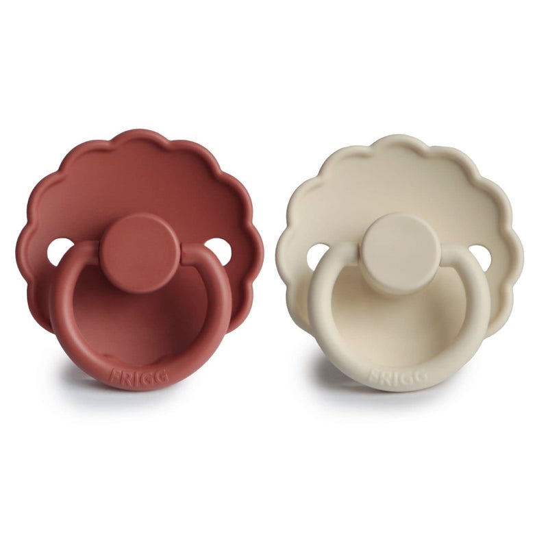 FRIGG Daisy Silicone Baby Pacifier 6-18M 2-Pack Baked Clay/Cream - Size 2 - Image 2