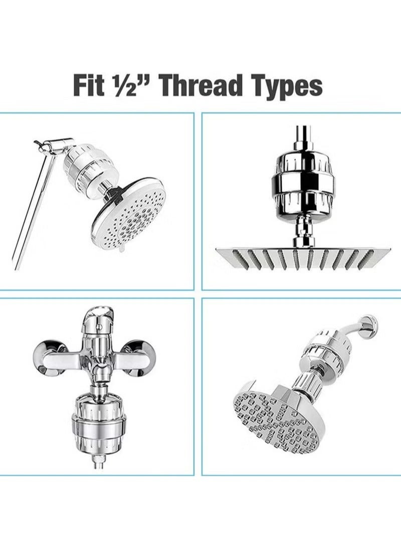 Red Leaf 4 Pack 20-Stage Shower Filter Universal Replacement Filter Cartridge Hard Water Purifier Removes Chlorine, Heavy Metals, Iron, Other Sediments, High Output Water Softener, Skin and Hair Health - Image 5