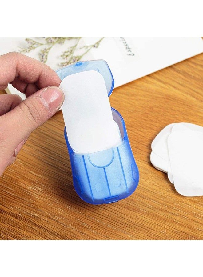 صابون ورقي محمول للسفر – أوراق غسيل يدين قابلة للذوبان في الماء داخل علبة صغيرة – مناسب للرحلات والمدرسة والعمل – متعدد الألوان – عبوة واحدة - Image 2