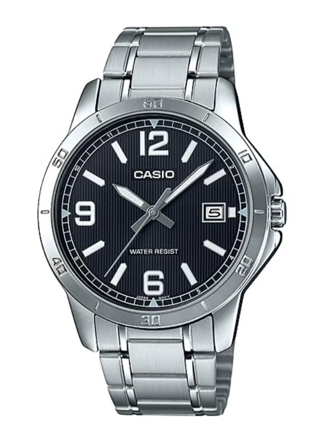 CASIO ساعة رجالية انالوج من الستانلس ستيل MTP-V004D-1B2UDF - 42 مم - فضي - Image 1