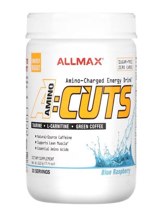 Allmax Amino Charged Energy Drink Blue Raspberry 7.4 oz 210 g - Image 1