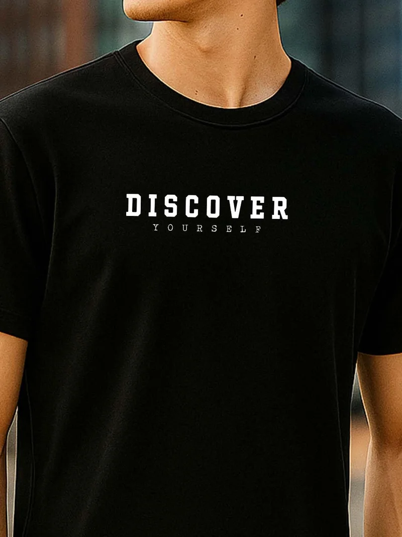 NOBERO Men's Black Cotton Regular Fit T-Shirt