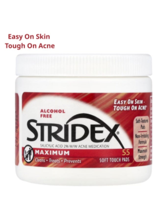 سترايدكس ستريدكس، ماكسيموم، خالي من الكحول، 55 ضمادة ناعمة الملمس - Image 1