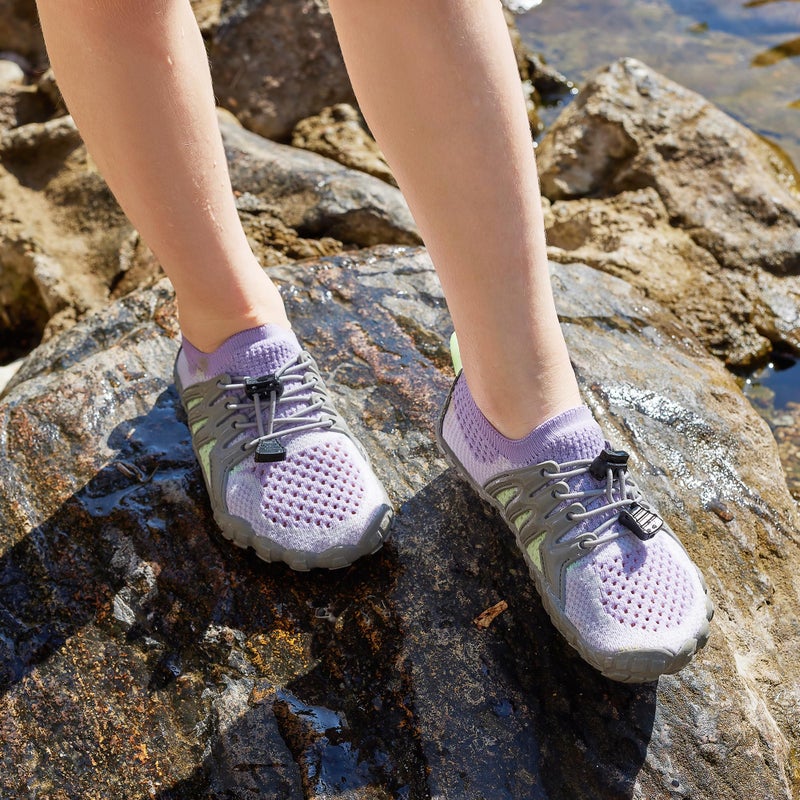 Stelle Water Shoes for Kids Girls Boys Barefoot Shoes with Adjustable Laces Quick Drying Beach Sports Non Slip Swimming Hikingï¼ˆLight Purpleï¼Œ13MLï¼‰ - Image 2