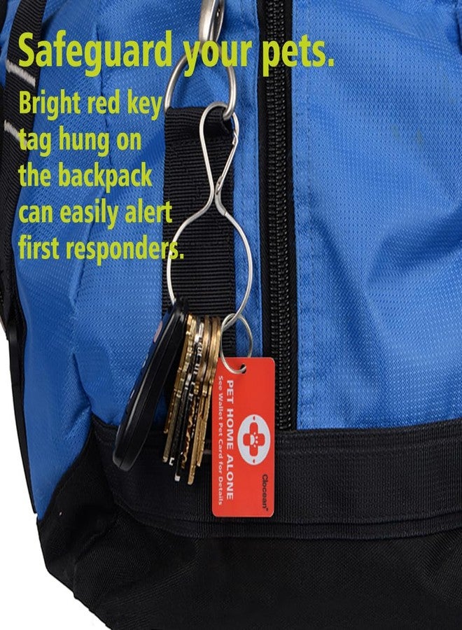 Clocean My Pets, Dogs & Cats are Home Alone Alert Key Tag Keychain Emergency Contact Wallet Card Folded - 2 Writable Back Sides (PET Emergency Wallet Card & Tag) - Image 2