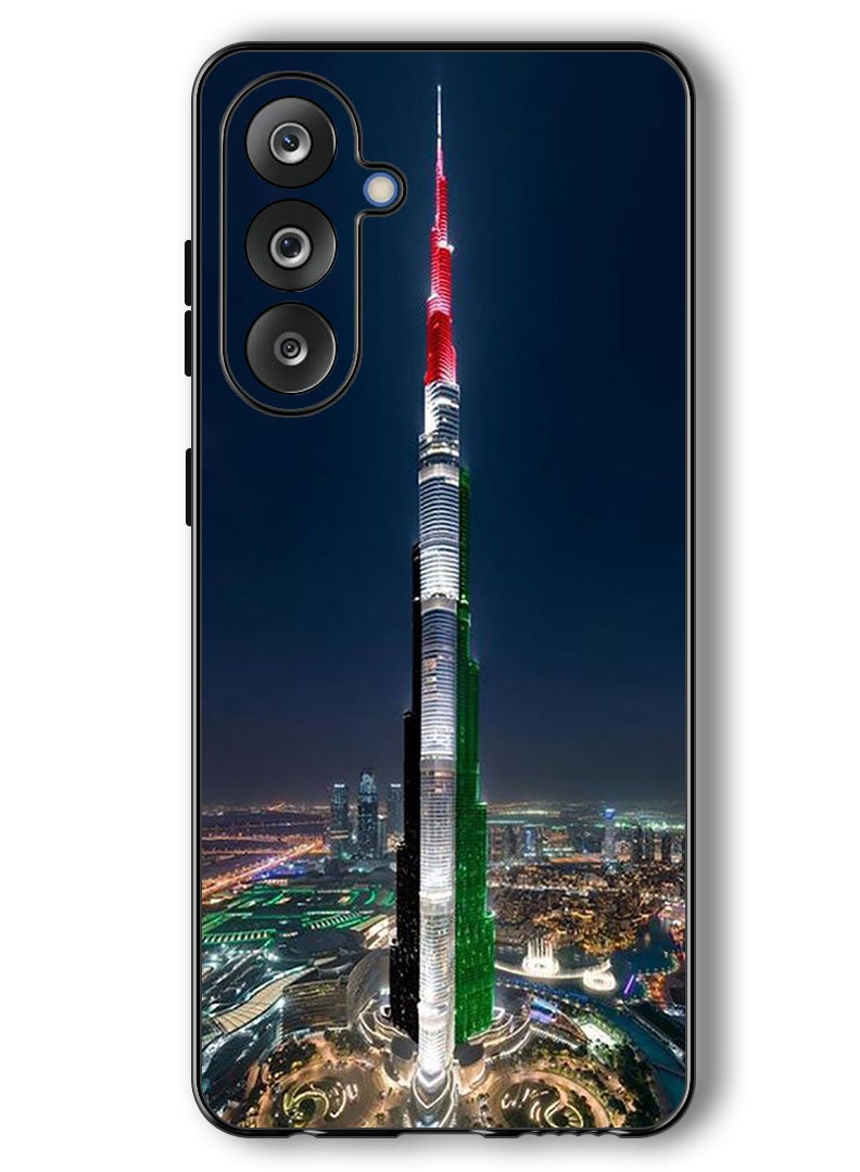 Theodor Case Compatible with Samsung Galaxy F36/ M36 6.7 Inch Protection Shockproof Bumper Cover Burj Khalifa UAE Flag - Image 1