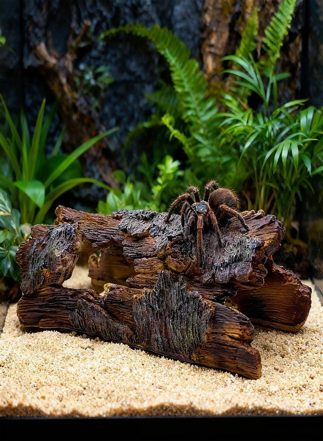 Teaeeno Lizard Snake or Reptile Hide, Large Hollow Log Snake Hideout for Ball Python Bearded Dragon and Gecko Eco-Friendly Resin Tank Accessory with Basking Platform & Multi-Functional Décor (Brown) - Image 2