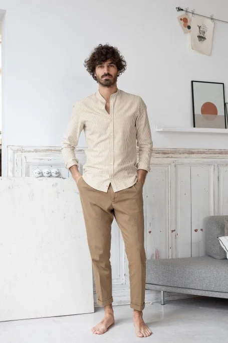 Jaqk Hampton Maceo - Beige and White Shirt