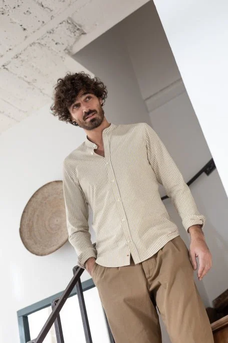 Jaqk Hampton Maceo - Beige and White Shirt