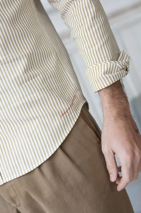 Jaqk Hampton Maceo - Beige and White Shirt
