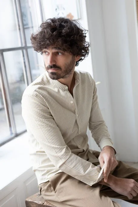 Jaqk Hampton Maceo - Beige and White Shirt