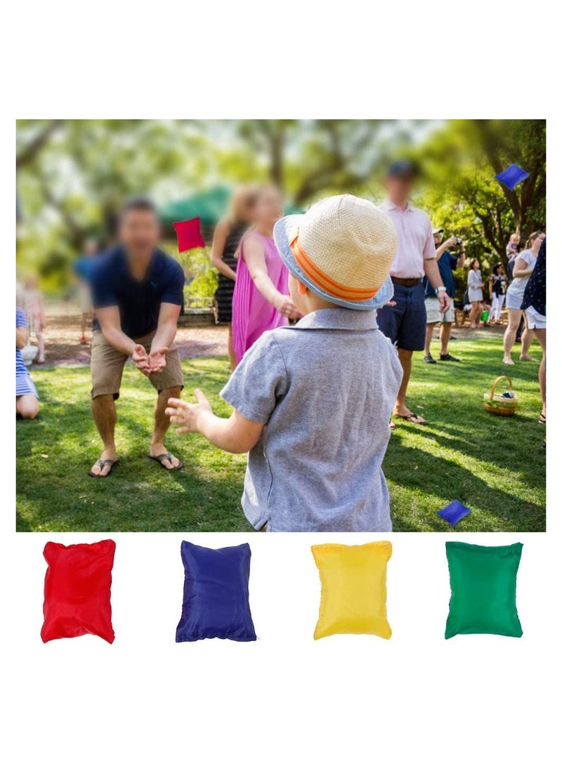 SYOSI 32 Pcs Sports Day Kit Sack Race Set Bean Bag Toss Fun Outdoor Garden Family Game for Adults And Kids Includes 4 Coloured Sack 4 Eggs 4 Spoons 4 Bean Bags 2 Whistles and other  - Image 5
