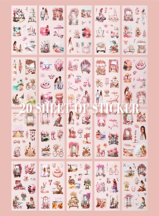 SAMVARDHAN Seasons Theme Vintage Aesthetic Sticker Book - 20 Sheets Seasonal Scrapbook Stickers | Cottagecore Planner & DIY Craft Supplies (Summer) - Image 2