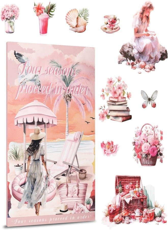 SAMVARDHAN Seasons Theme Vintage Aesthetic Sticker Book - 20 Sheets Seasonal Scrapbook Stickers | Cottagecore Planner & DIY Craft Supplies (Summer) - Image 1