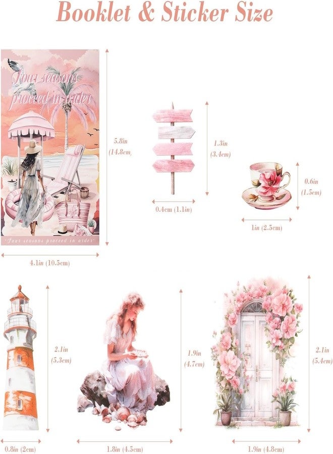 SAMVARDHAN Seasons Theme Vintage Aesthetic Sticker Book - 20 Sheets Seasonal Scrapbook Stickers | Cottagecore Planner & DIY Craft Supplies (Summer) - Image 3