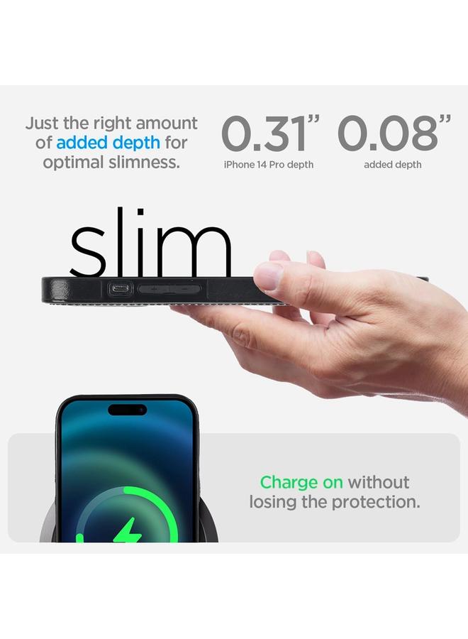 اس-توب جراب هاتف من الجلد بتصميم كلاسيكي مع حامل مغناطيسي غير مرئي لهاتف iPhone 13 Pro - Image 5