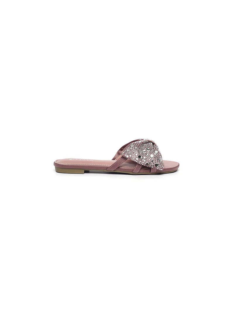كيوبل Girls embellished slide sandals