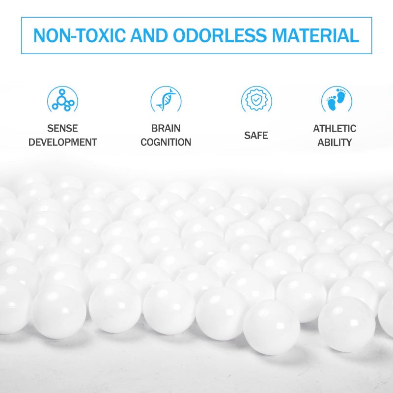 GUESVOT 2.75 Inch Big Ball Pit Balls - Crush Proof Plastic Balls for Ball Pit Pack of 50pcs Set for Toddlers Ball Pool Playtent Tunnels with Reusable Storage Bag (White) - Image 4